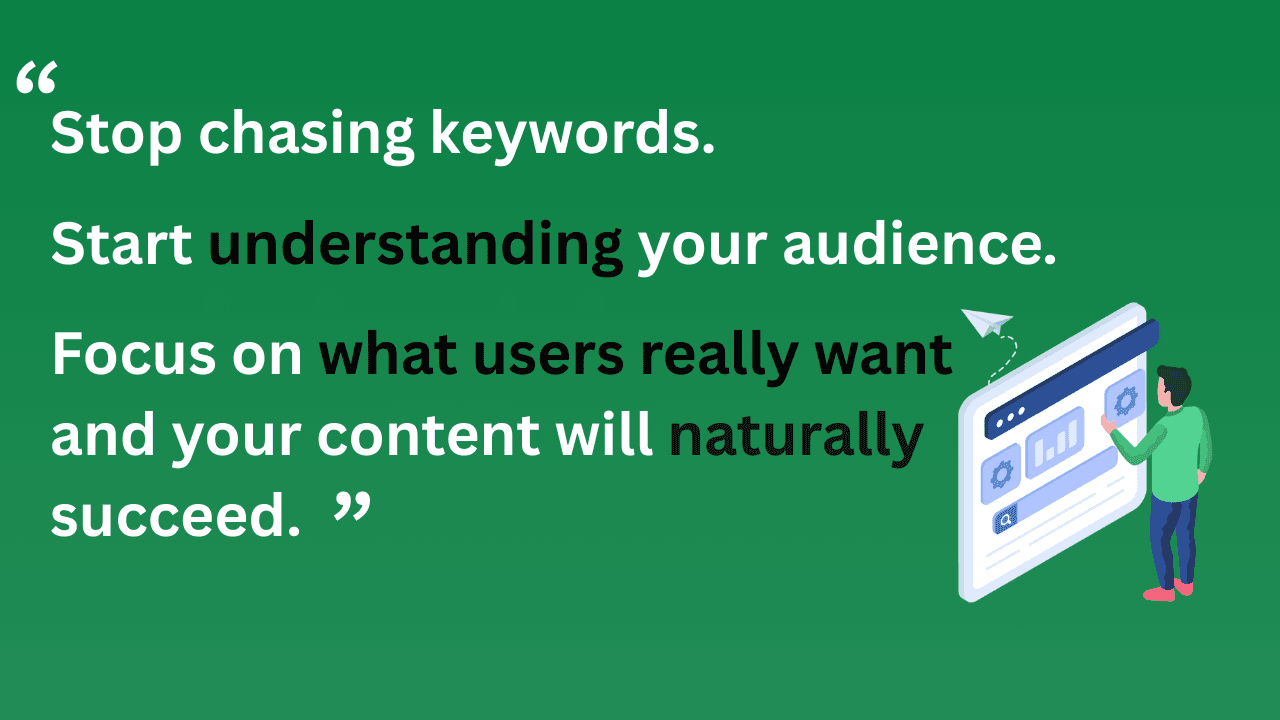 Image showing how focusing on user intent improves content relevance and SEO